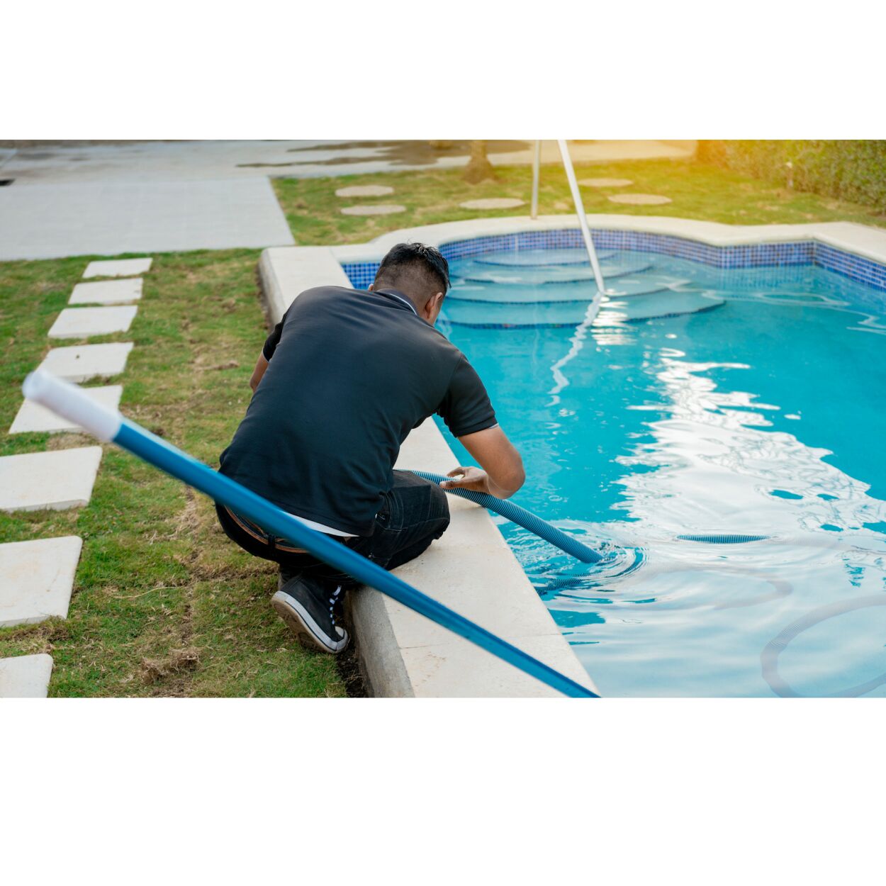 Cleaning the pool