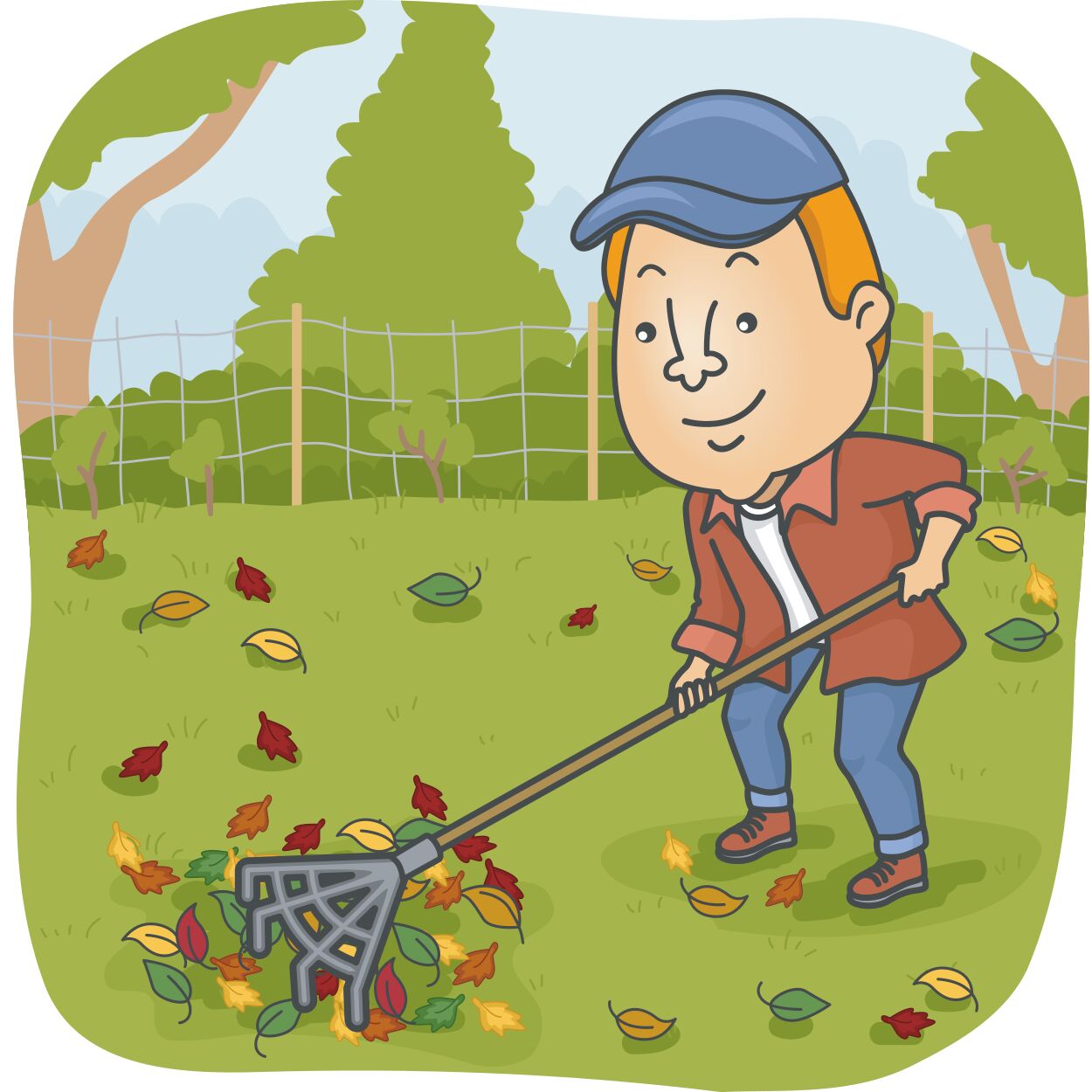 Raking leaves