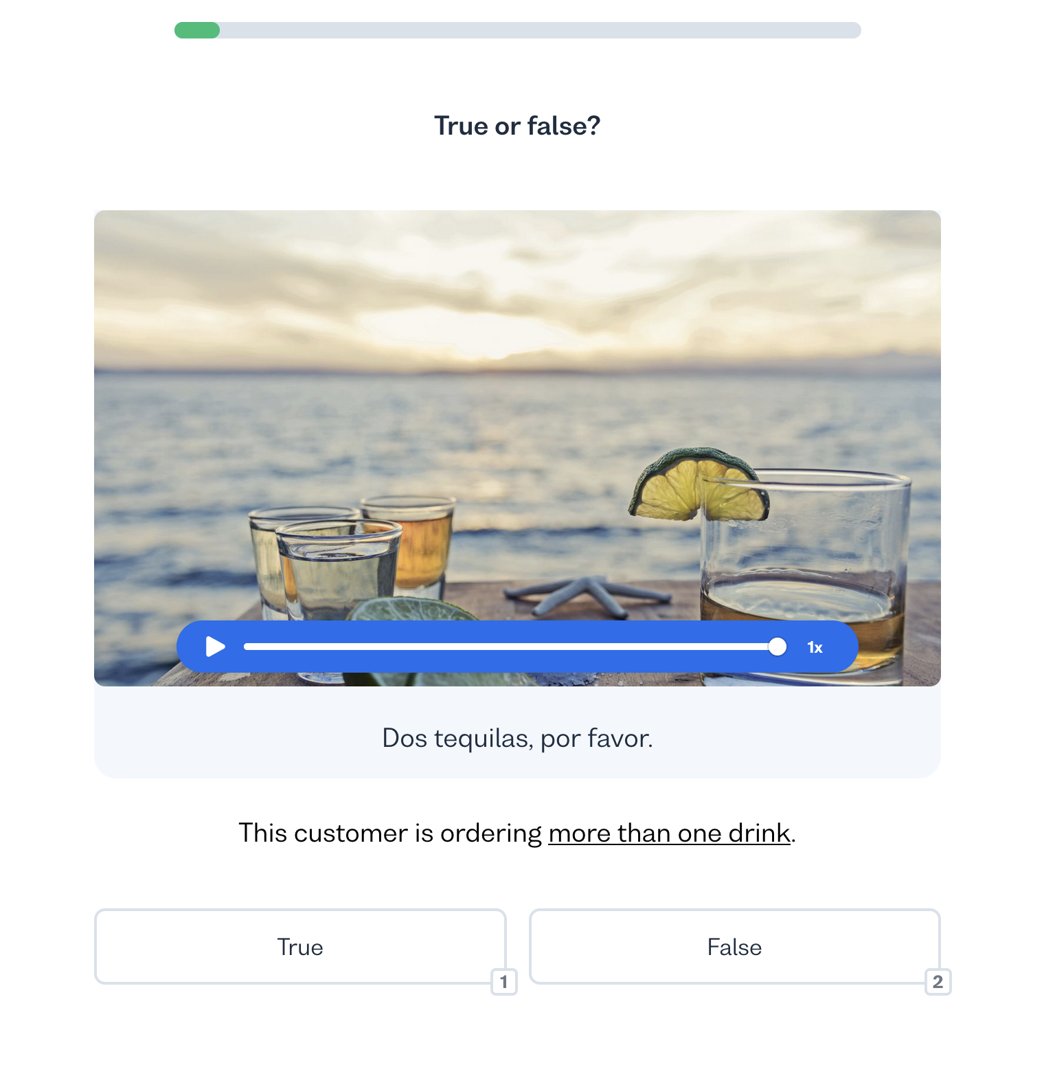 Busuu vs Babbel- an example screenshot of a short Busuu video lesson