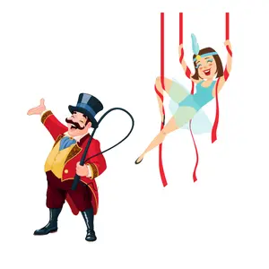 Circus Performers in a circus tent