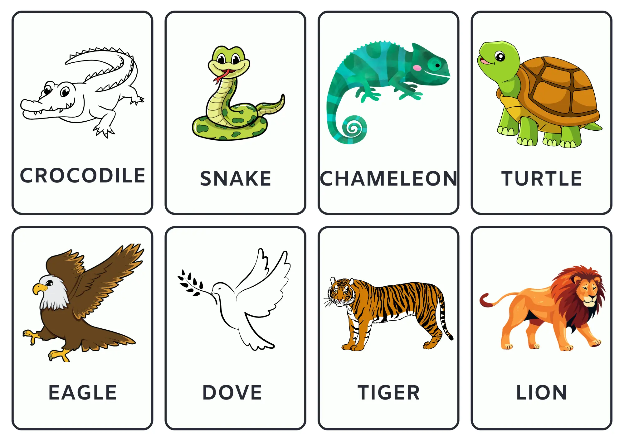 Animals flashcards for kids and ESL students - slide3