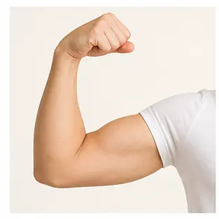 A human arm for English body part vocabulary learners.