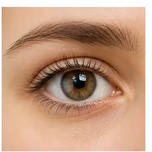A close-up of an eye for English body part vocabulary learners.