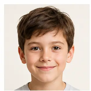 A human head for English body part vocabulary learners.