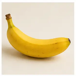 A yellow banana for English food vocabulary learners.