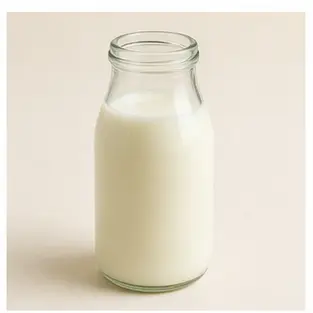 A bottle of milk for English food vocabulary learners.