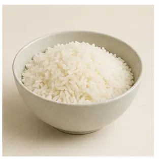 A bowl of white rice for English food vocabulary learners.