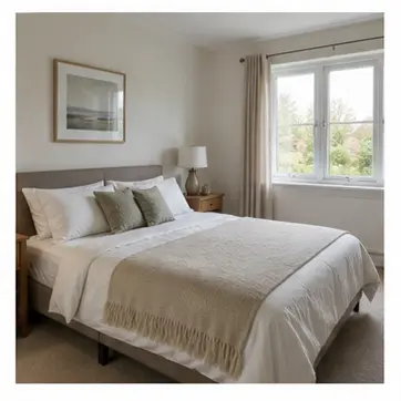 A bedroom for English home vocabulary learners.