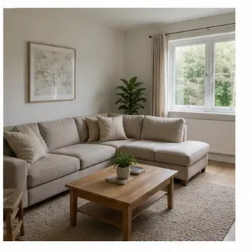 A living room for English home vocabulary learners.