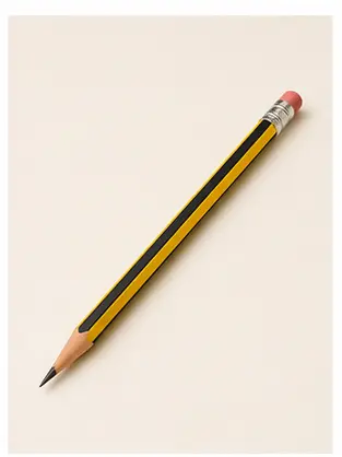 A pencil for English school vocabulary learners.