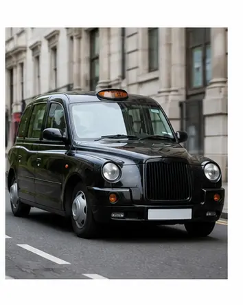 A taxi for English transport vocabulary learners.