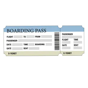 Boarding pass A flight boarding pass