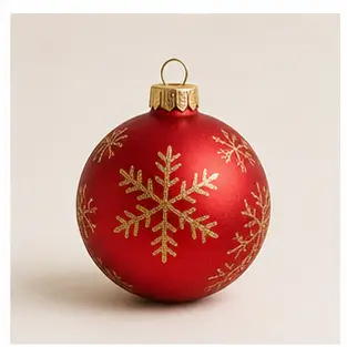 A red Christmas bauble for English vocabulary learners.