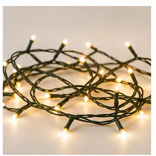 Warm Christmas fairy lights for English vocabulary learners.