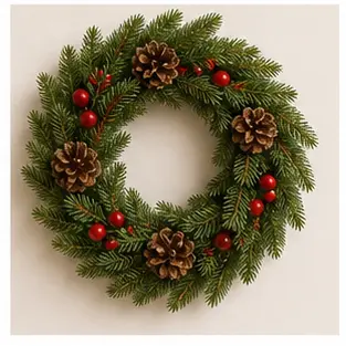 A Christmas wreath for English vocabulary learners.