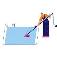 Cleaning the pool