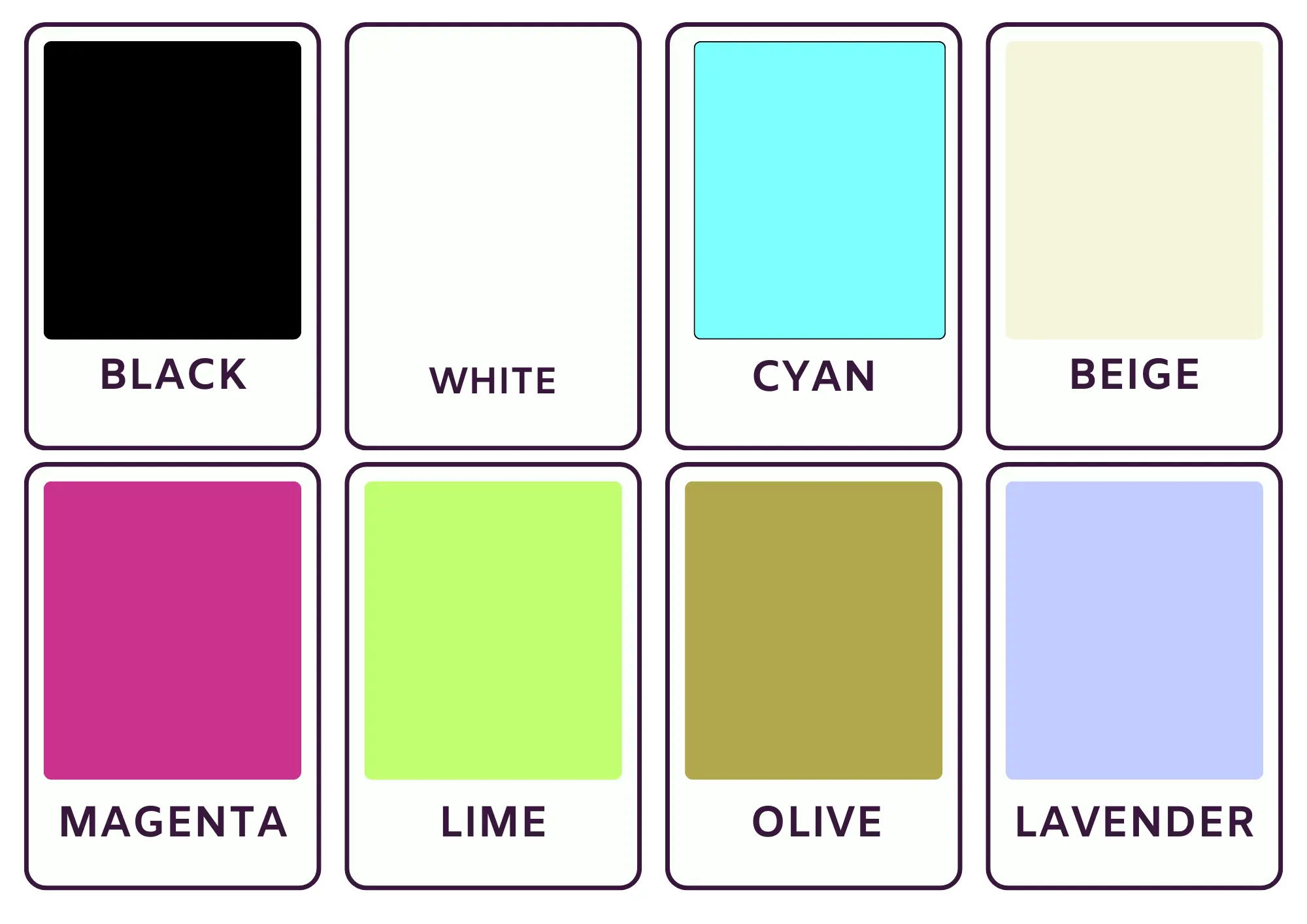Color flashcards - slide 2