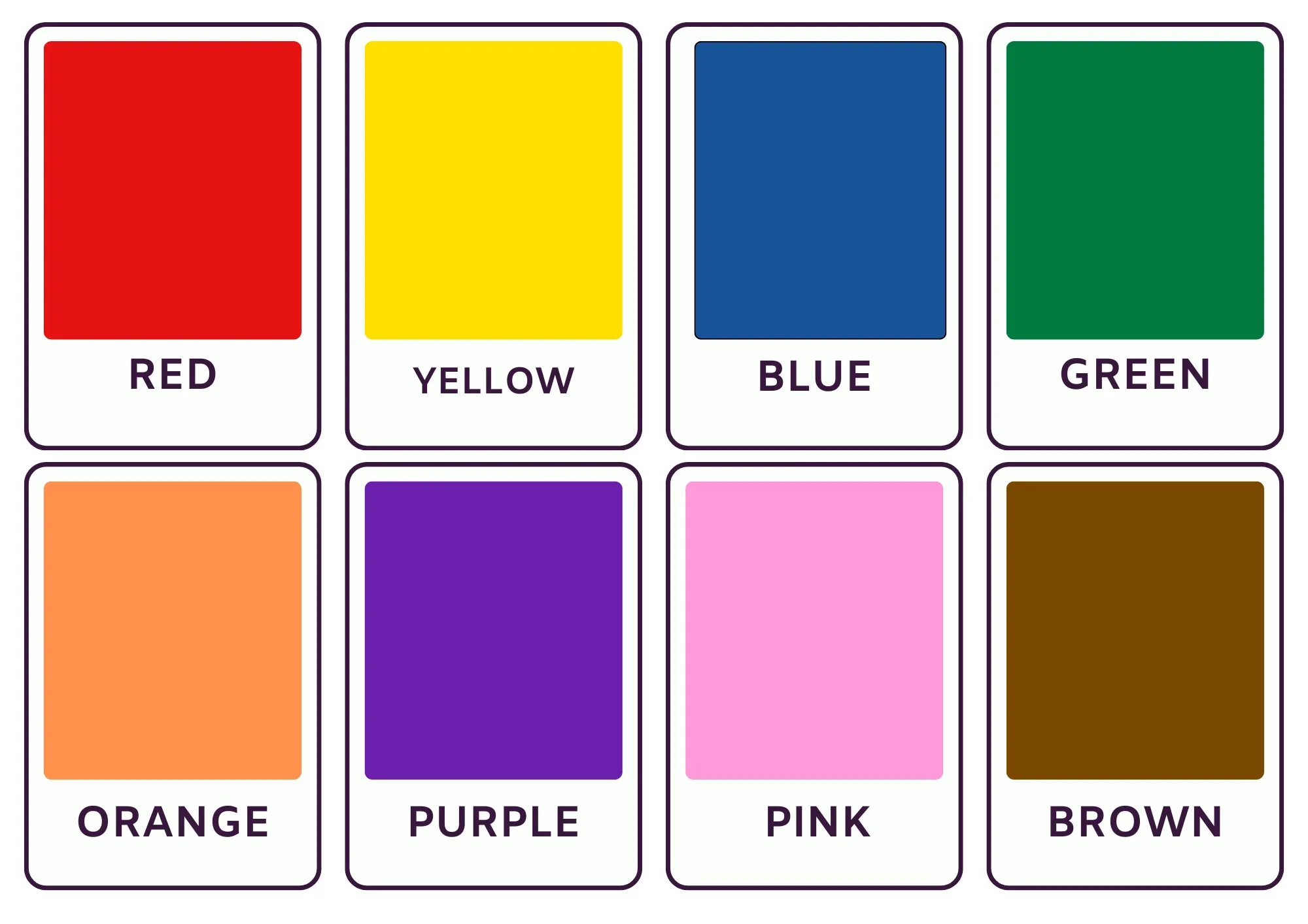 Colour flashcards to help ESL students expand their vocabulary