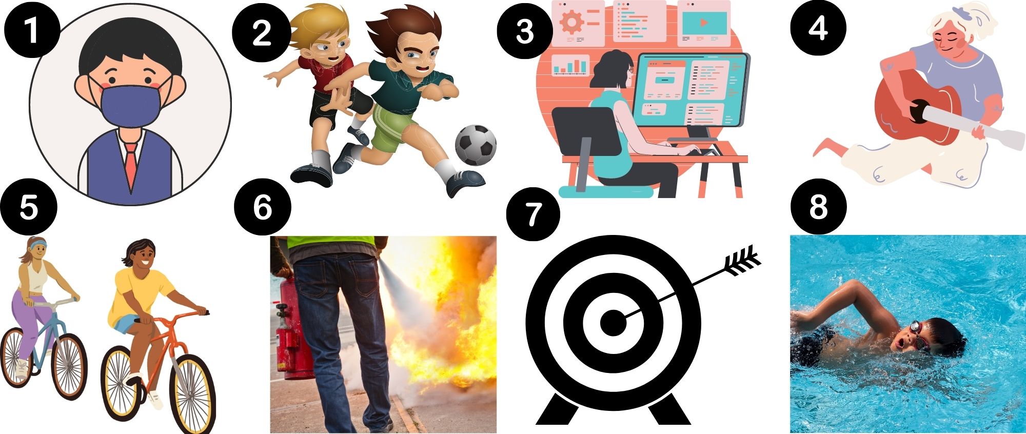 Describing photos using the present perfect continuous tense.