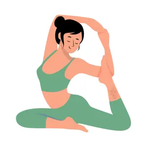 A girl doing yoga