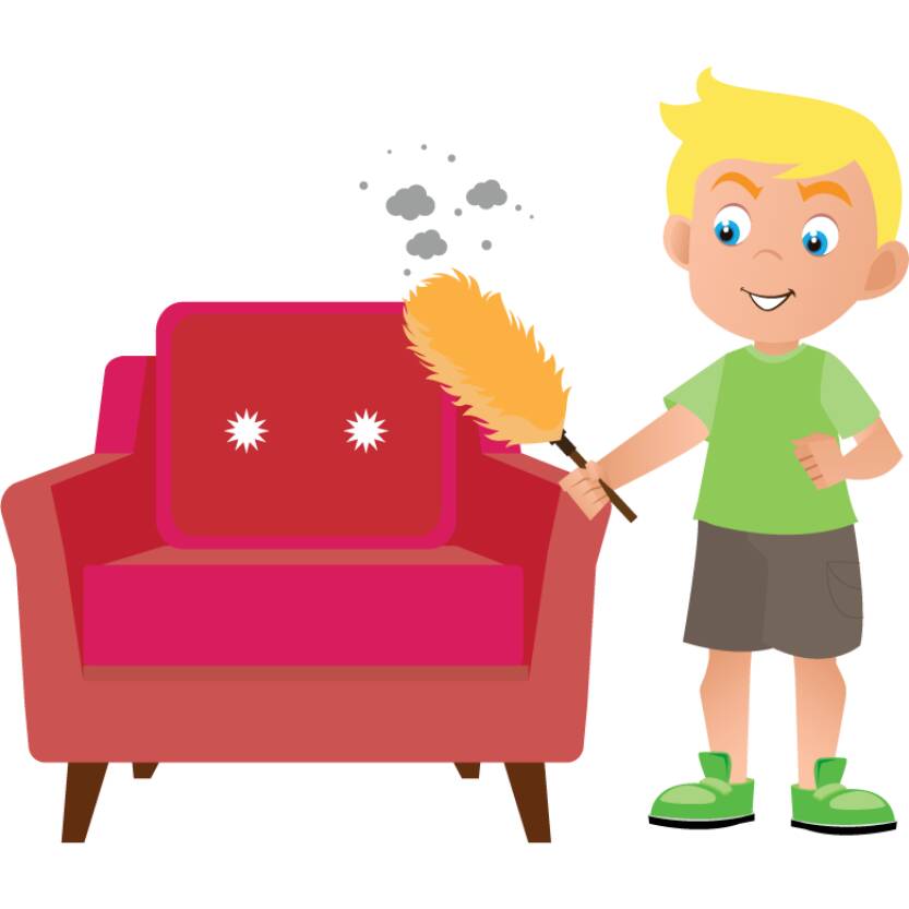 English vocabulary with pictures - Dusting the furniture
