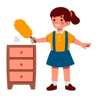 Dusting the furniture