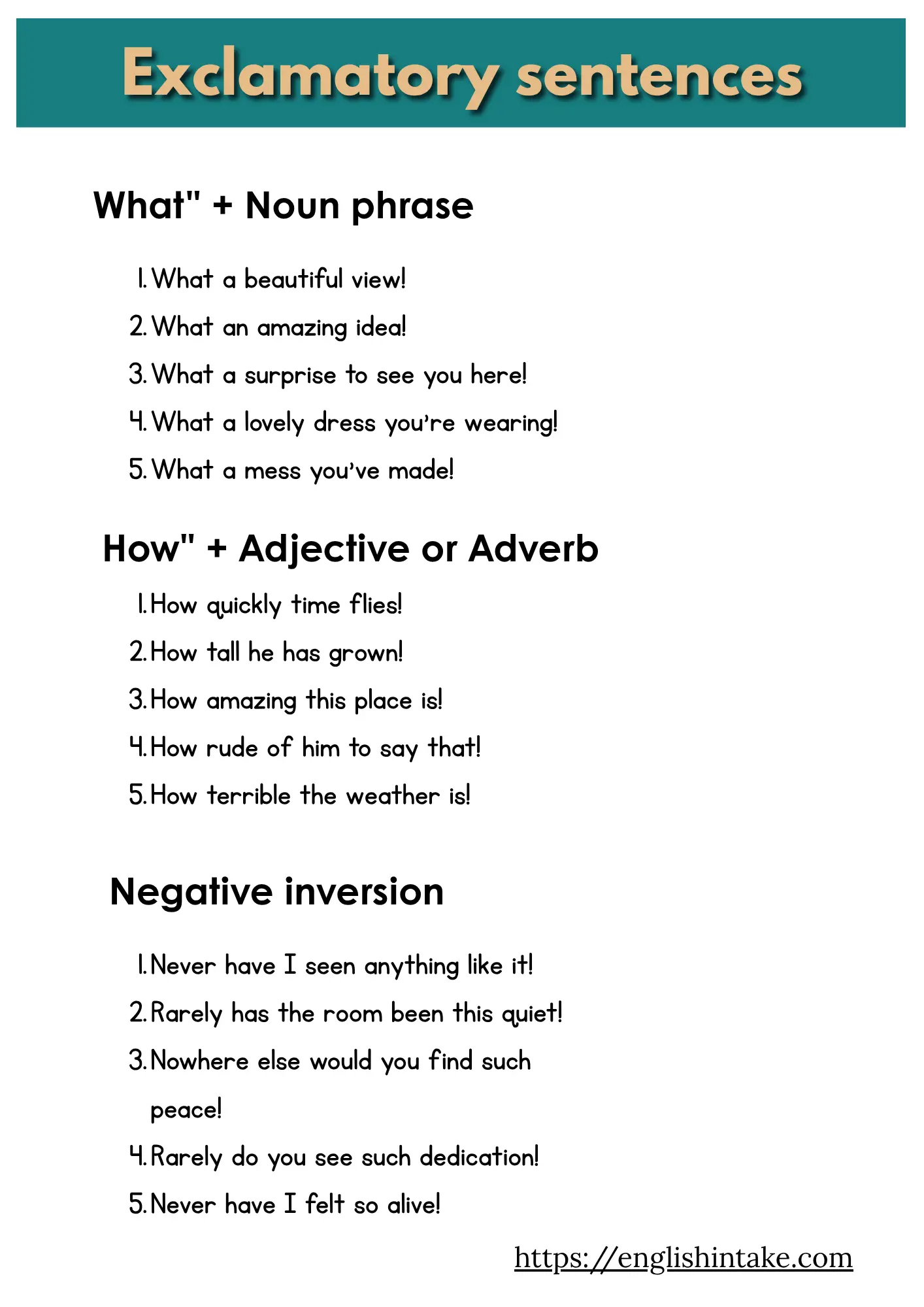Exclamatory sentences 15 examples of exclamatory sentences in English