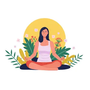 A girl doing meditation