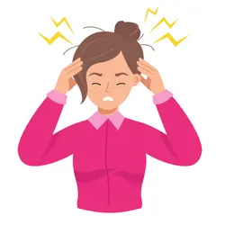 A woman having a headache
