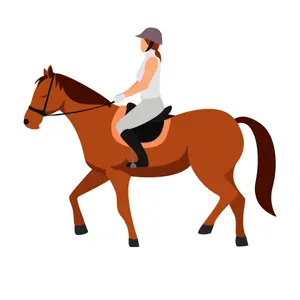 A woman riding a horse