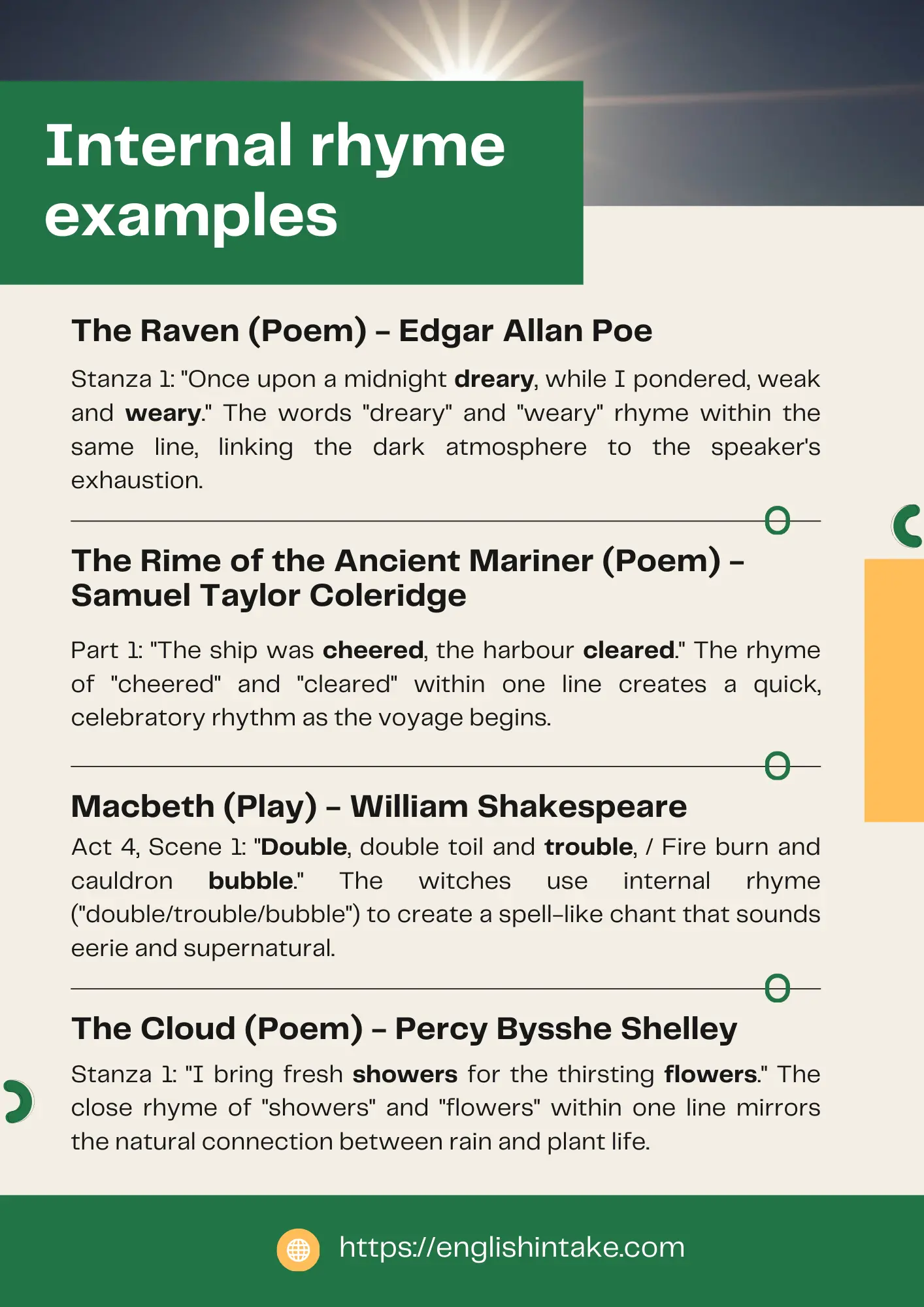 Internal rhyme examples in poems and plays