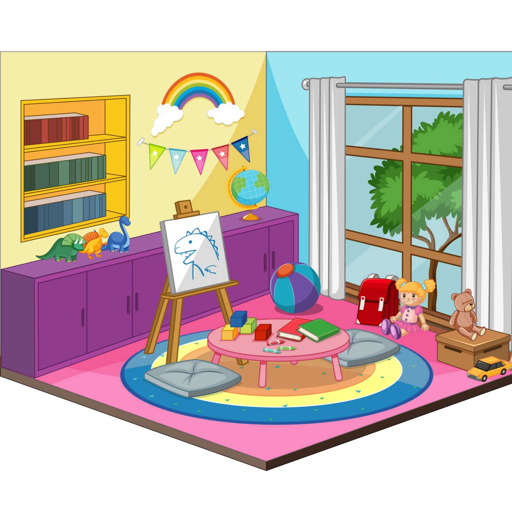 English vocabulary with pictures - Parts of a house - Kids room