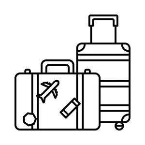 Travel luggage Many pieces of luggage