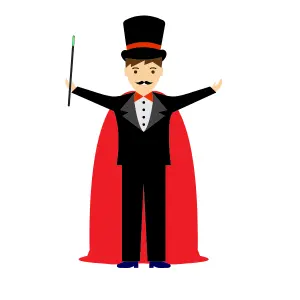 Magician Magician on stage doing magic trick