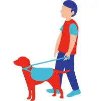 A man and his dog.