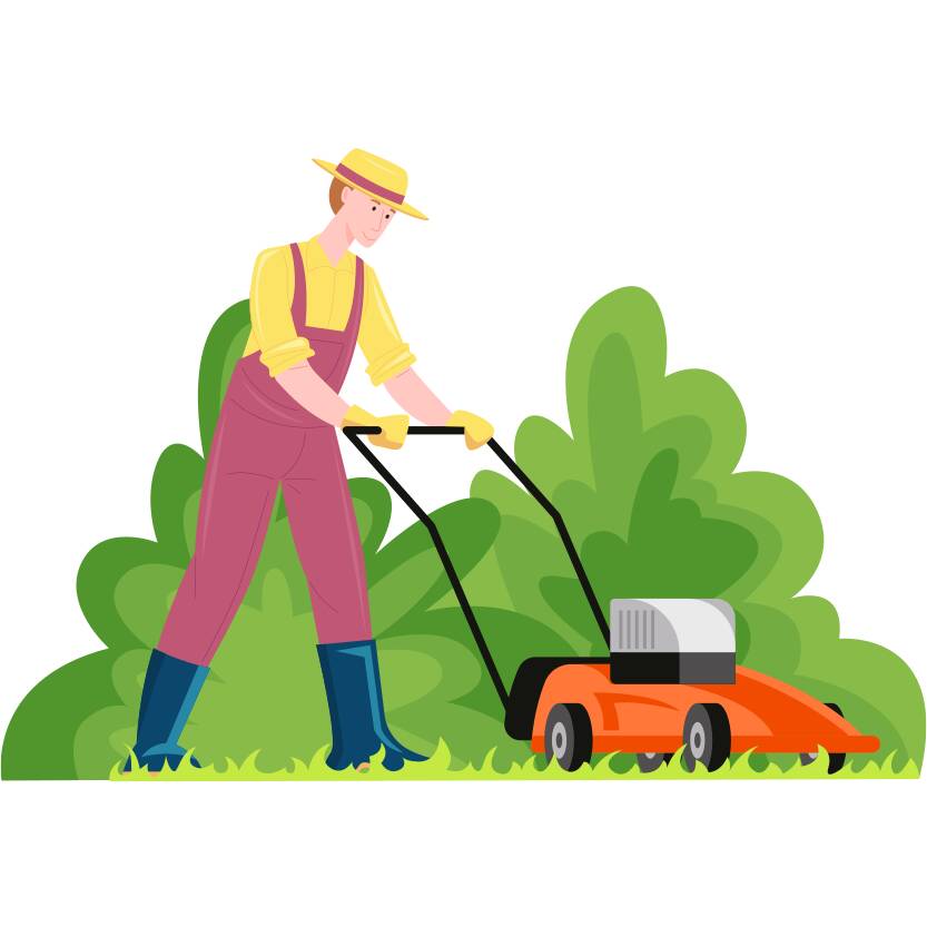 English vocabulary with pictures - Mowing the lawn