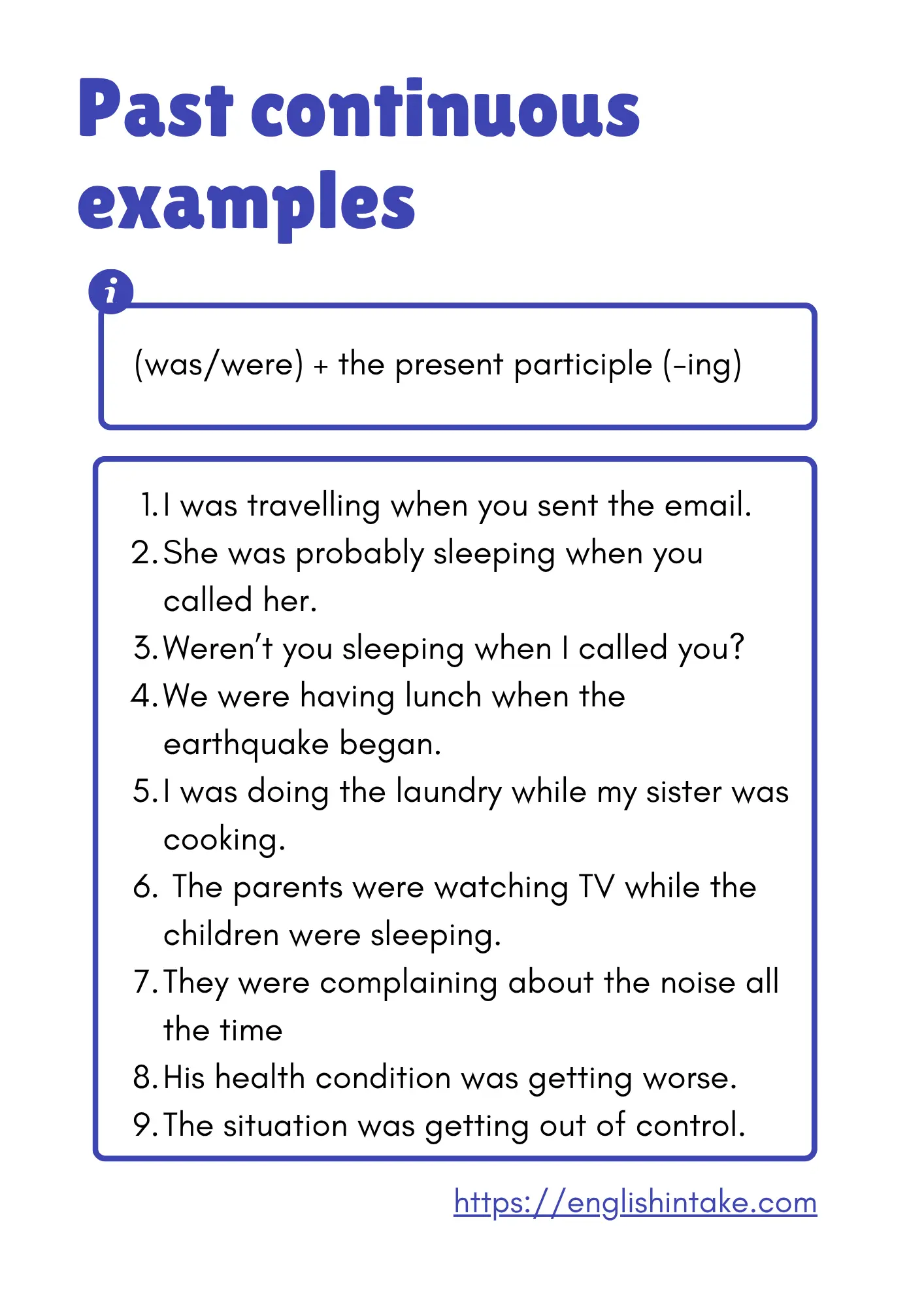 Past continuous tense examples 9 examples of the past continuous tense in sentences
