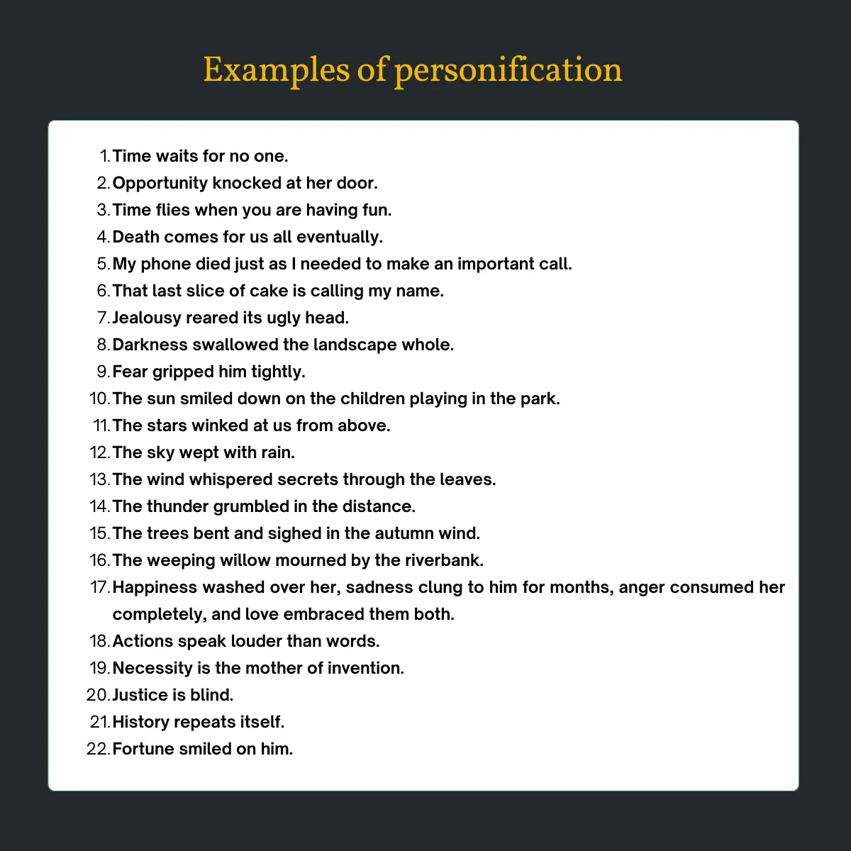 22 examples of personification