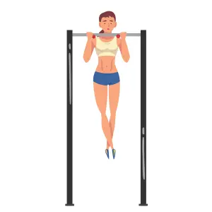 Pull-up exercises A woman doing pull-up exercises