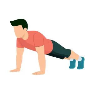 Push-ups exercises A man doing push-ups