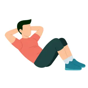 Sit-ups exercises A man doing sit-ups