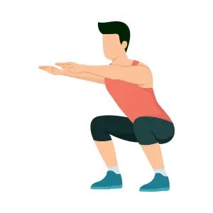 Squats exercises Photo of a man doing squats exercises