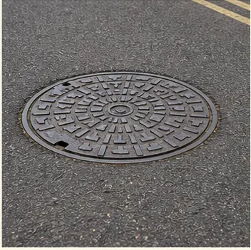 A realistic vocabulary image showing a manhole cover.