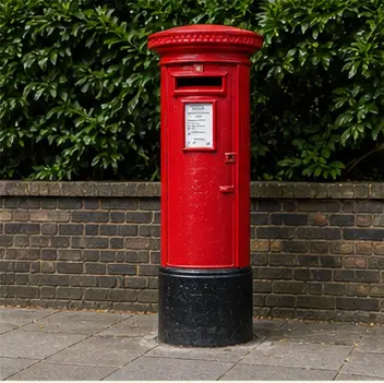 A realistic vocabulary image showing a red postbox.