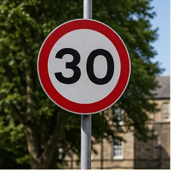 A realistic vocabulary image showing a road sign.
