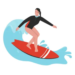 A man surfing on ocean waves