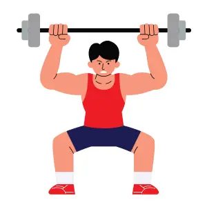 Weight lifting A man lifting weight