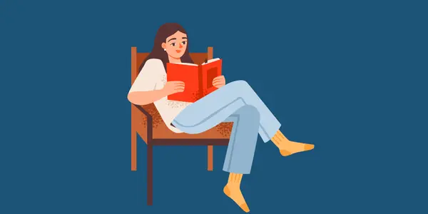 A woman reading a grammar book
