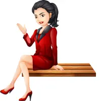 A beautiful woman wearing red shoes